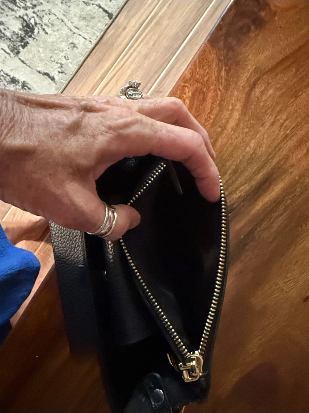 Steve Madden Black Crossbody Wallet with Gold Chain